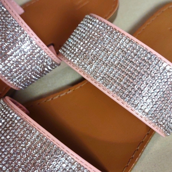 JUSTFAB "Cass" Pink w/Rhinestone Strap Sandals Size 7 BNIB - Picture 4 of 7
